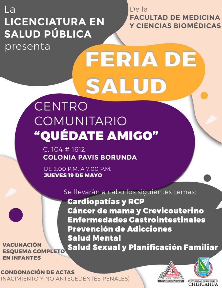 Llevan estudiantes de Ciencias Biomédicas Feria de la Salud a la Pavis Borunda