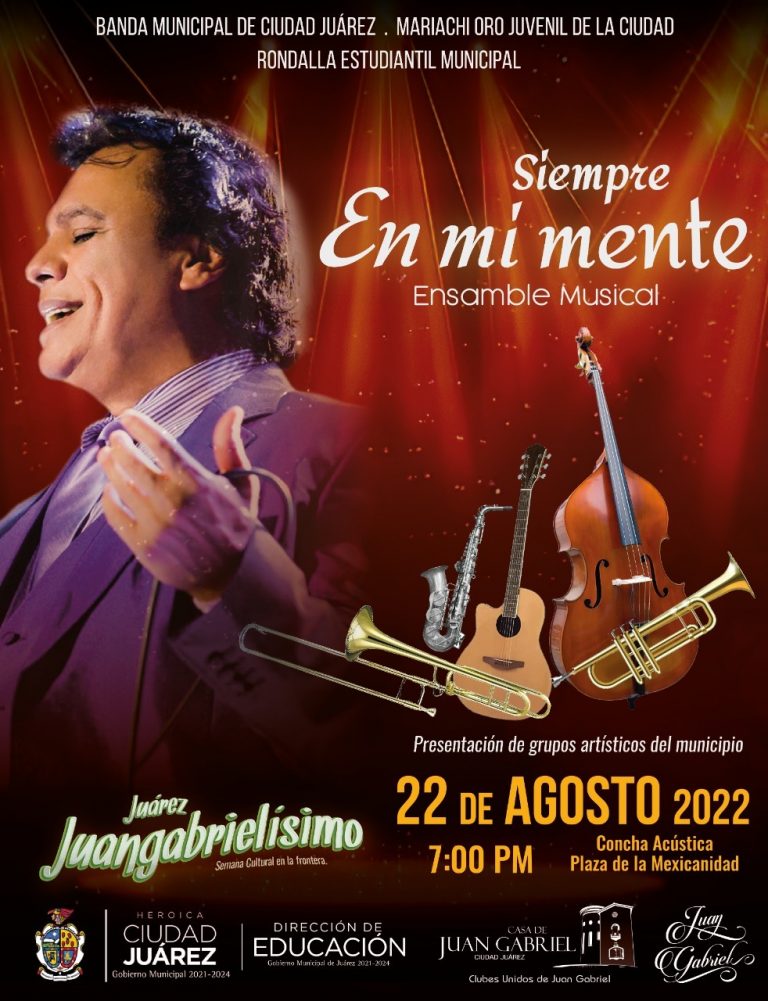 Invita Educación Municipal a ensamble musical “Siempre en mi Mente” en honor a Juan Gabriel