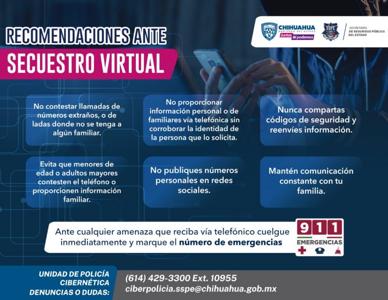 Previene SSPE sobre extorsiones telefónicas y secuestros virtuales