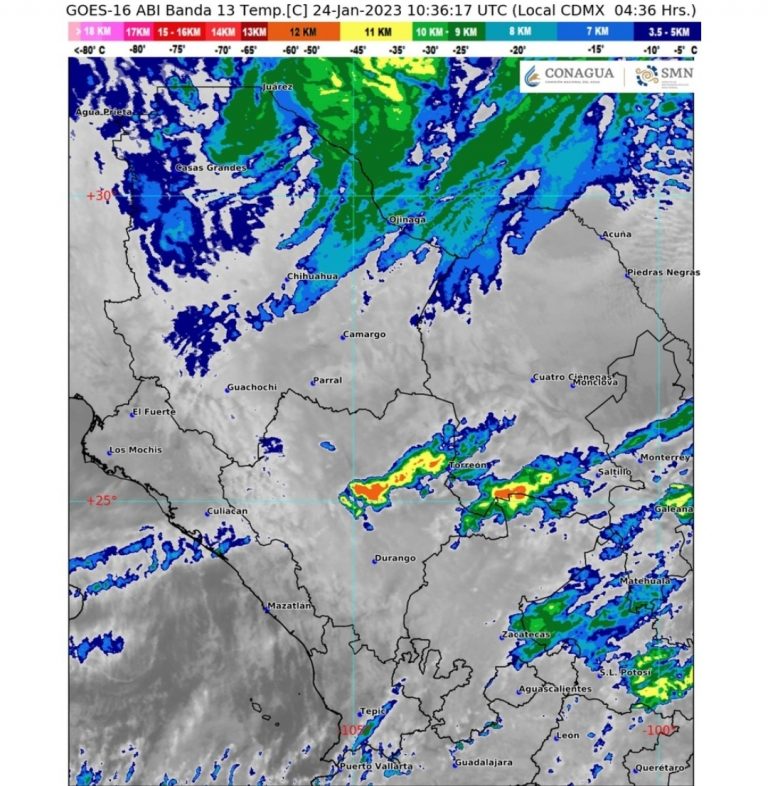 EL FRENTE FRÍO NÚM. 27 Y LA CUARTA TORMENTA INVERNAL DE LA TEMPORADA, PRODUCIRÁN RACHAS DE VIENTO MUY FUERTES A INTENSAS CON TOLVANERAS, AMBIENTE GÉLIDO, LLUVIAS Y CHUBASCOS SOBRE EL NOROESTE Y NORTE DEL MÉXICO, ADEMÁS DE POSIBLE CAÍDA DE NIEVE O AGUANIEVE EN LAS SIERRAS DE SONORA, CHIHUAHUA Y DURANGO