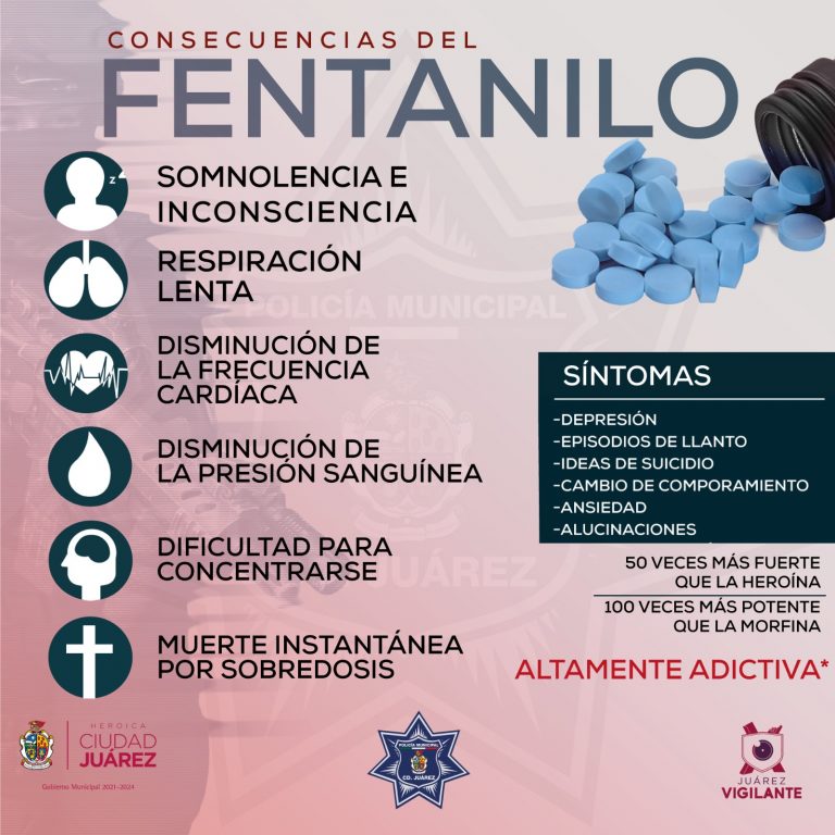 Busca SSPM de Cd.Juárez concientizar acerca de las consecuencias de salud al consumir fentanilo