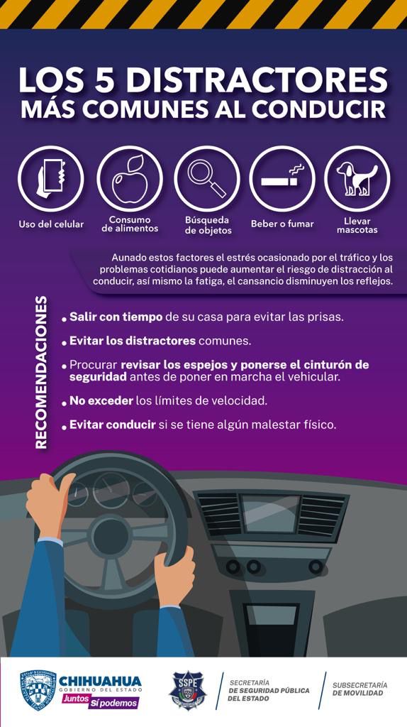 Advierte SSPE por accidentes al usar celular mientras se conduce