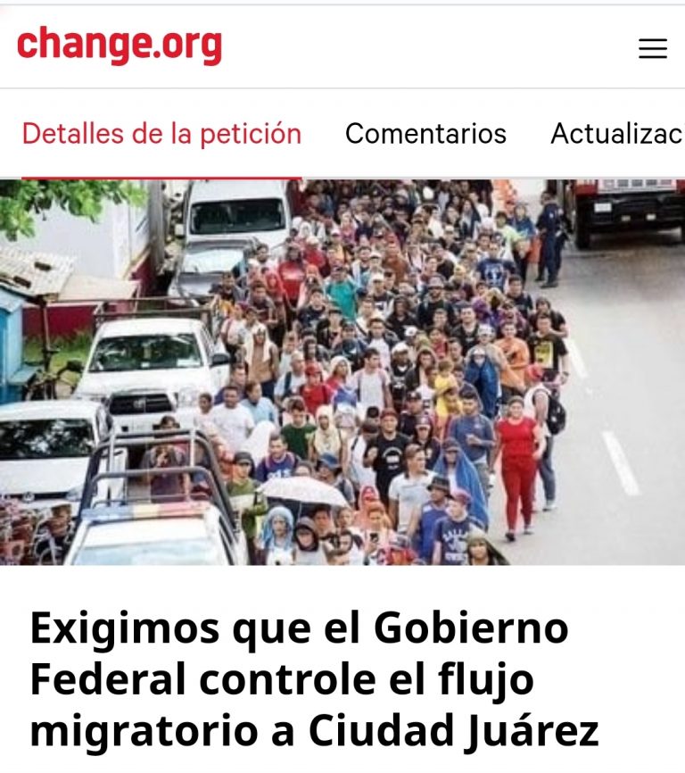 Piden ciudadanos de cd Juárez se detenga el flujo migratorio a través de change.org