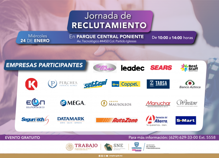 ¿Buscas empleo? La STPS realizará Jornada de Reclutamiento en Ciudad Juárez