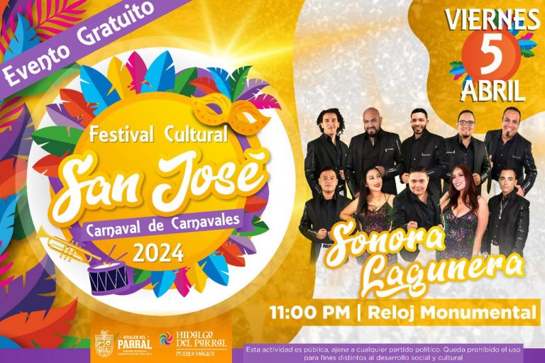 Sonora La Lagunera encenderá el escenario en el Festival Cultural San José en Parral