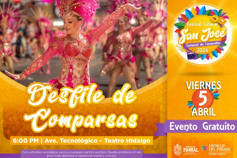 No te quedes sin participar en el Desfile de Comparsas del Festival Cultural San José en Parral