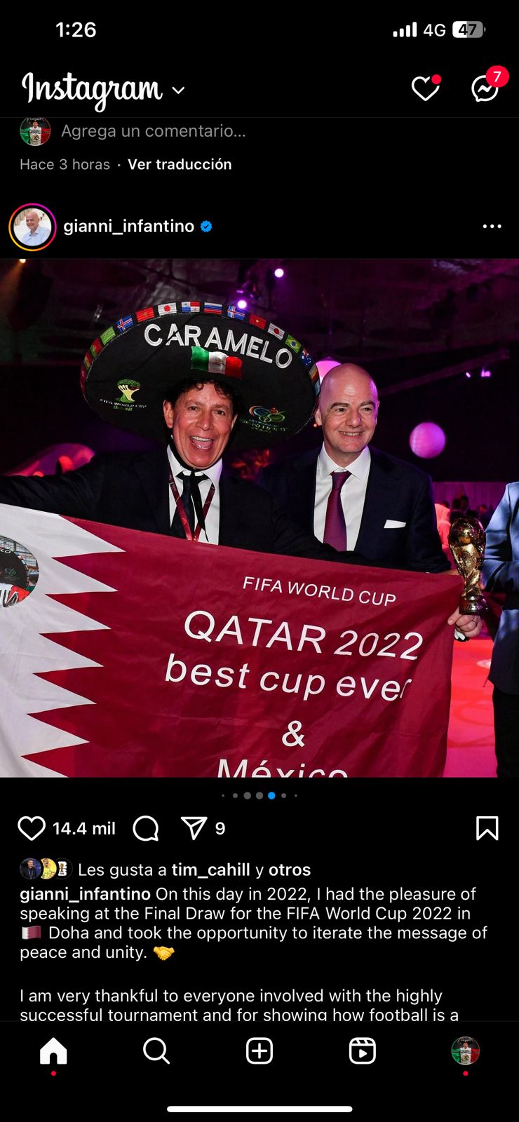 El día que el Presidente de FIFA conocio a «Caramelo»