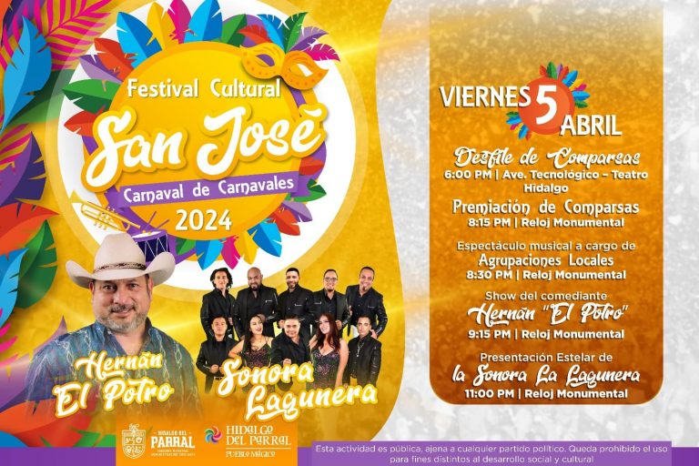 Hernán “El Potro” y Sonora La Lagunera encabezarán el viernes Festival Cultural San José de Parral