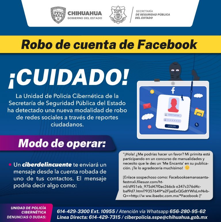 Alerta SSPE por nueva modalidad de robo a través de redes sociales