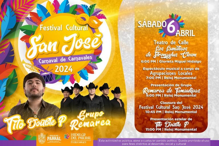 El tercer día del Festival Cultural San José será una explosión de música, teatro y diversión