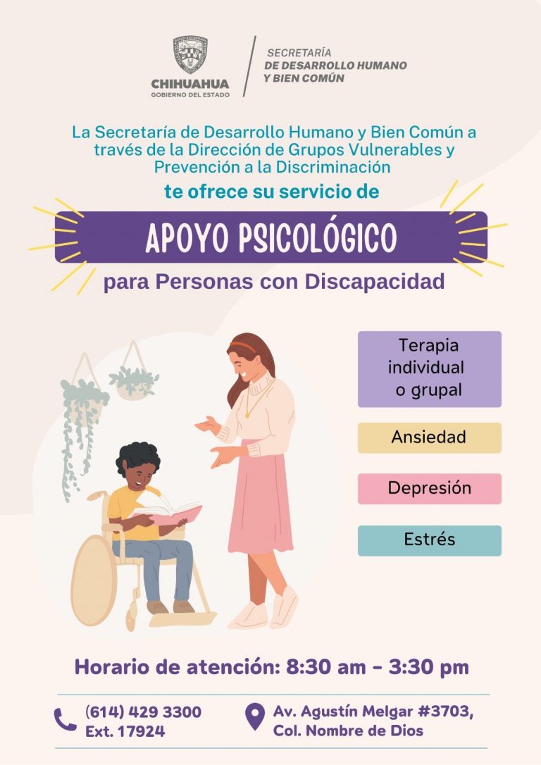 Ofrecen apoyo y acompañamiento psicológico para personas con discapacidad