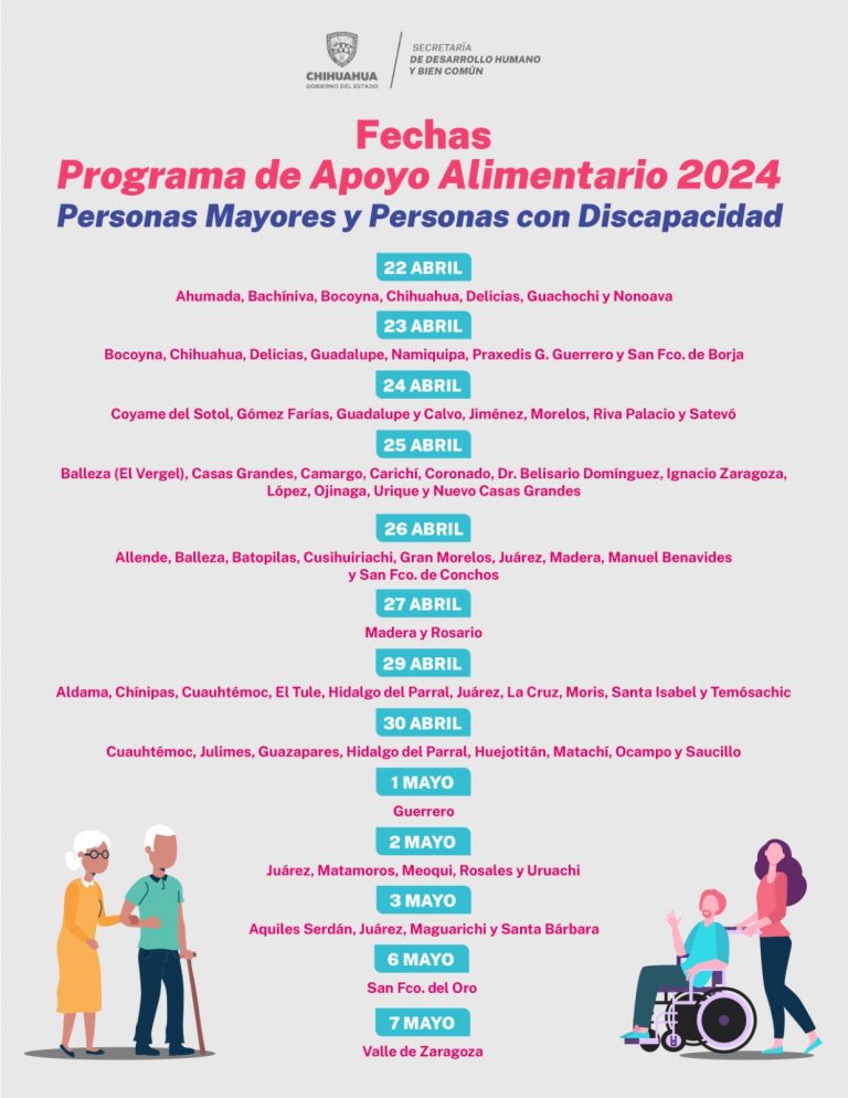 Anuncian calendario de entrega de programas alimentarios