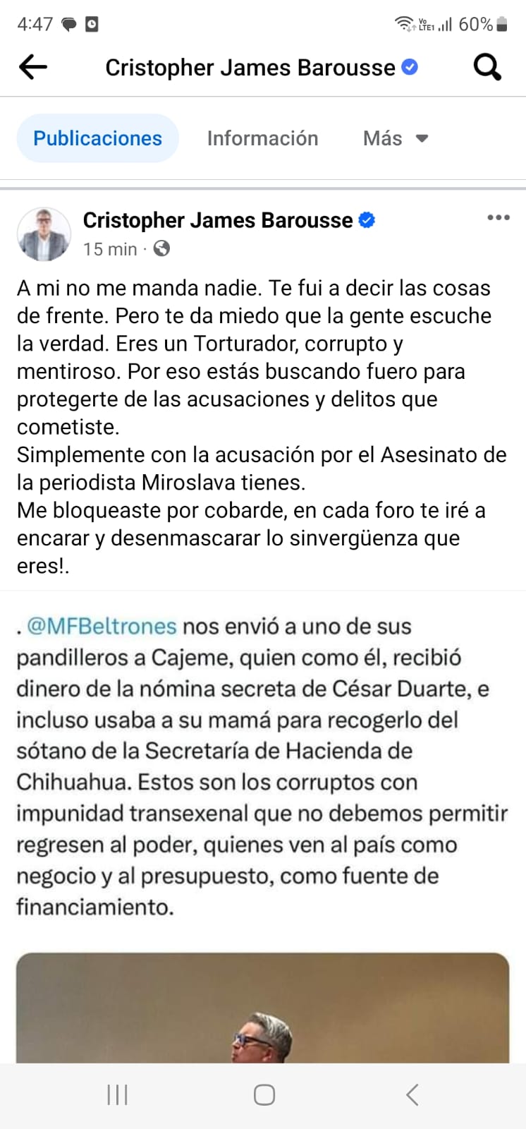 Tras enfrentamiento en foro de Sonora, Barouse advierte a Corral que seguirá encarándolo