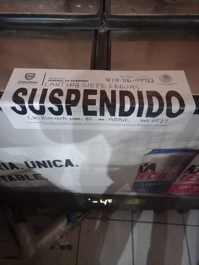 Clausura Gobernación Estatal 8 establecimientos
