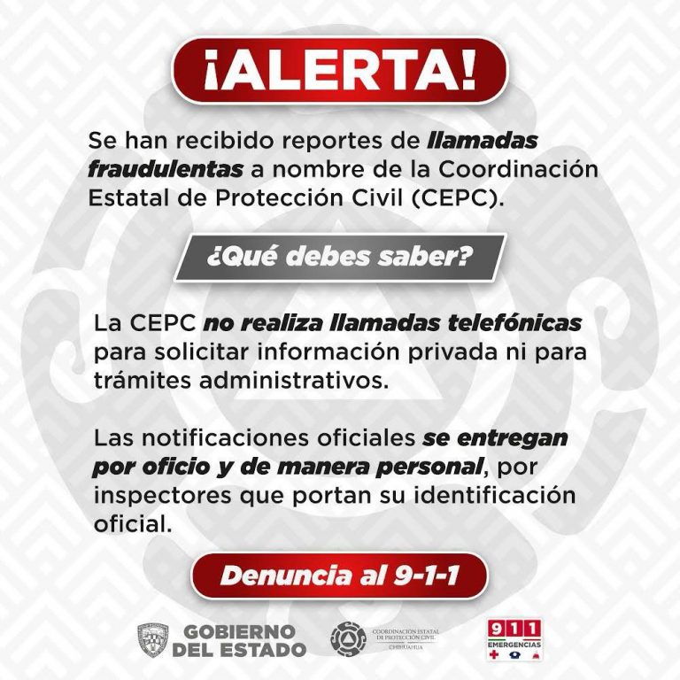 Alerta Protección Civil por llamadas falsas a nombre de la institución