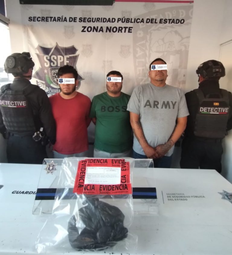 Caen 3 presuntos “polleros” con droga en Ciudad Juárez