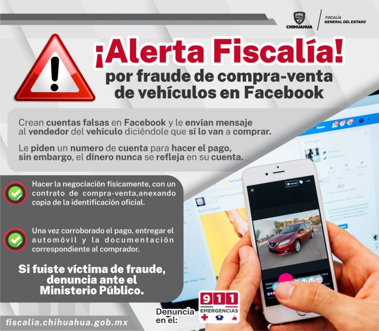 Alertan por fraudes en compra-venta de vehículos por Facebook en Delicias