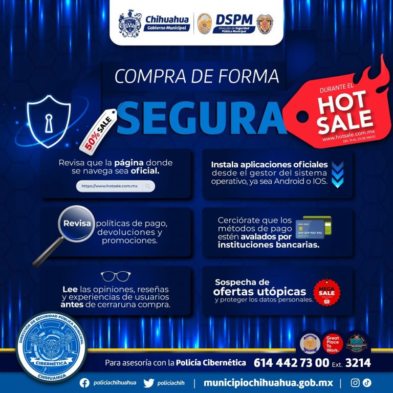 Por Hot Sale 2024, emite Policía Cibernética del Municipio recomendaciones para evitar fraudes