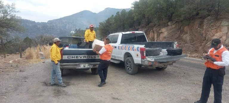 Lleva Protección Civil Estatal insumos a brigadistas forestales 