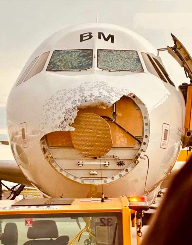 Daña granizo vuelo internacional