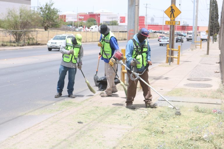 Trabaja Municipio con tres turnos para mantener limpias las vialidades al sur de la ciudad