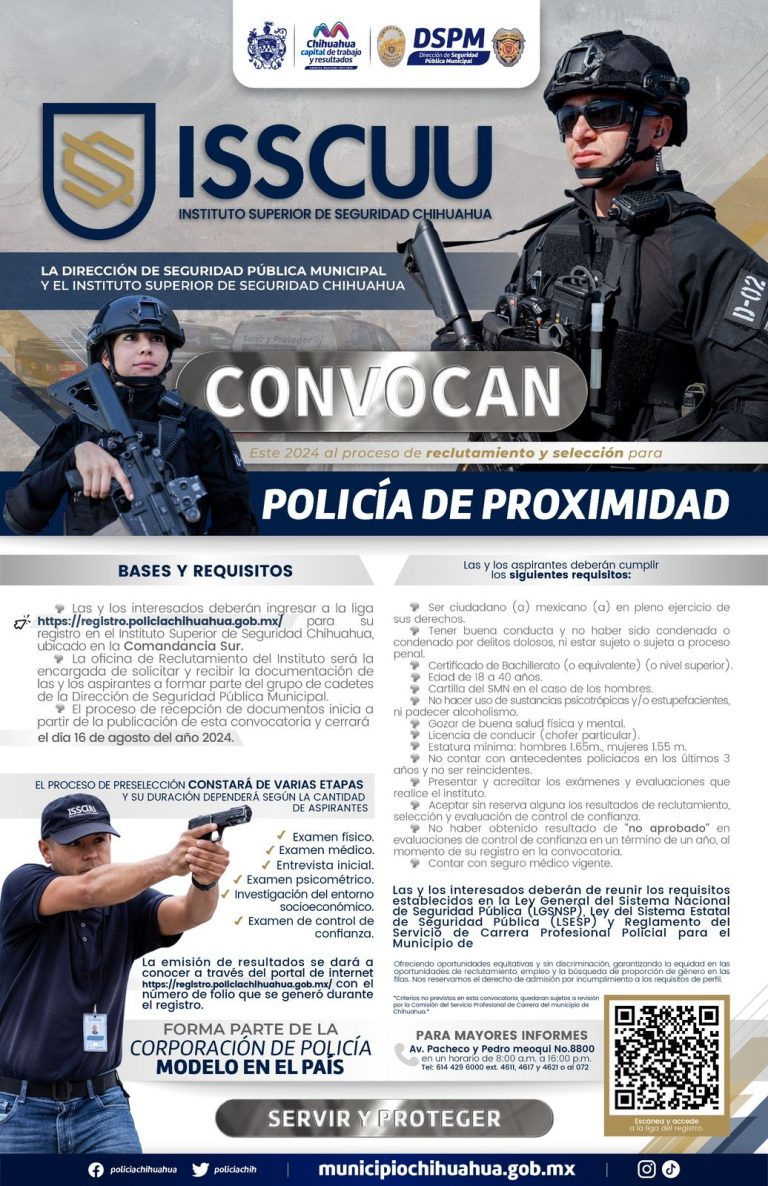 ¿Quieres ser policía de Chihuahua? Consulta aquí las bases