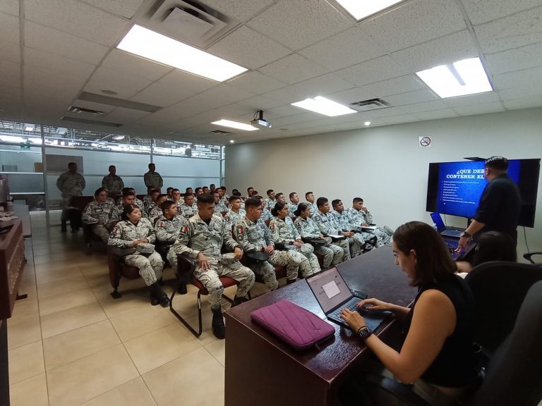 Capacita FGE Zona Sur a elementos de la Guardia Nacional sobre llenado del Informe Policial Homologado