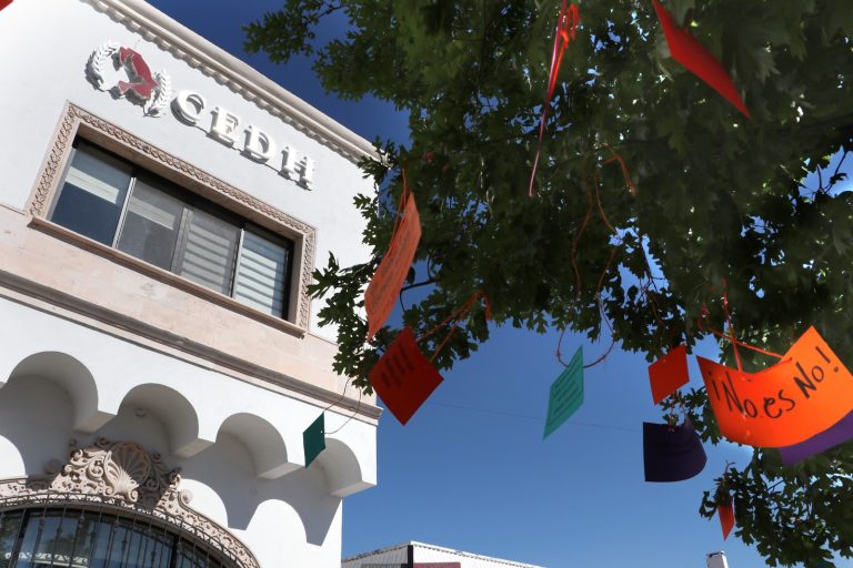 Realiza CEDH tendedero contra la violencia de género