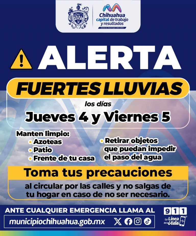 Alerta por pronóstico de lluvias para la ciudad este jueves y viernes
