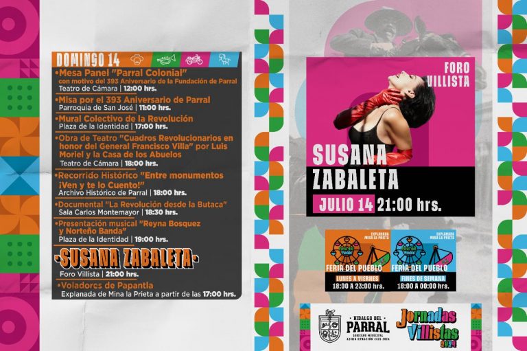 Susana Zabaleta engalanará las Jornadas Villistas con una gran presentación este domingo