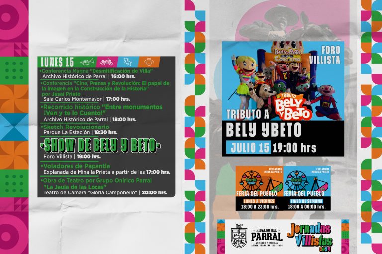 Este lunes 15 de julio el Tributo al Show de Bely y Beto en Jornadas Villistas