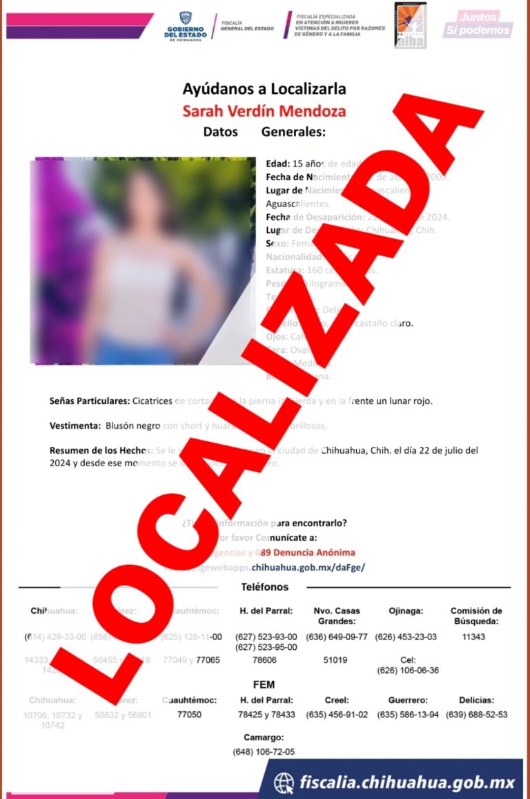 Localizan sanas y salvas a tres adolescentes que contaban con reporte de ausencia en la ciudad de Chihuahua