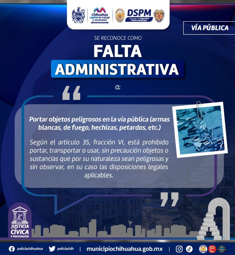 ¡Cuídate, portar objetos peligrosos puede ser un delito!