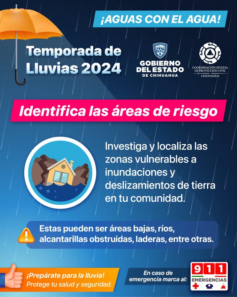 Emite Protección Civil recomendaciones ante la presencia de lluvias en el estado