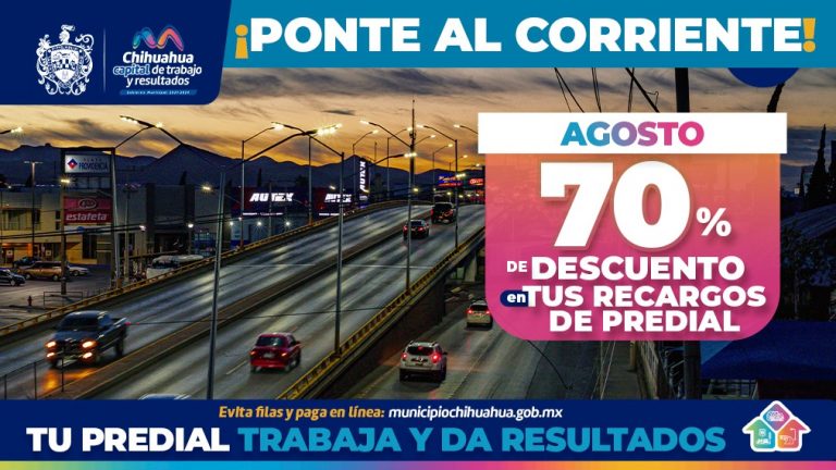 Recuerda que puedes pagar tu Predial con el 70% de descuento en recargos