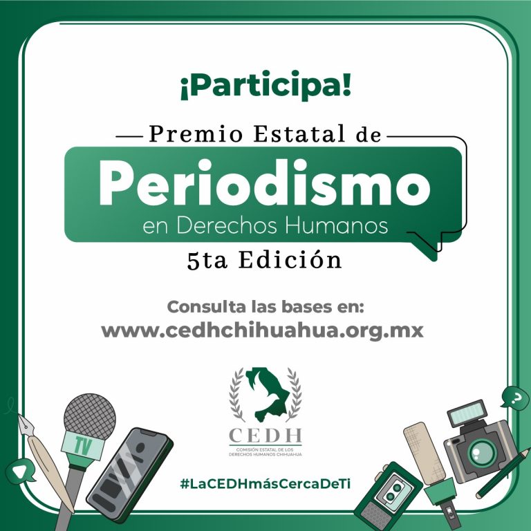 Lanza CEDH última llamada para participar  en Premio Estatal de Periodismo en Derechos Humanos Quinta Edición
