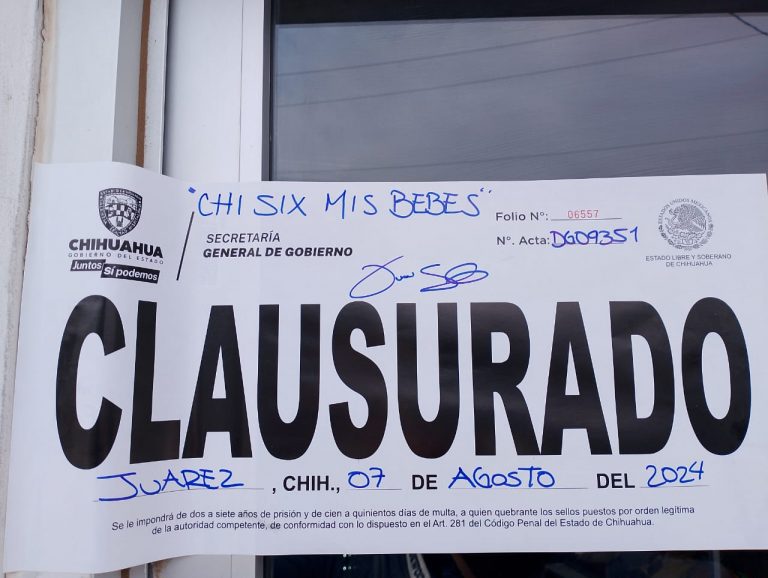 Clausura Gobernación Estatal 6 establecimientos en la última semana