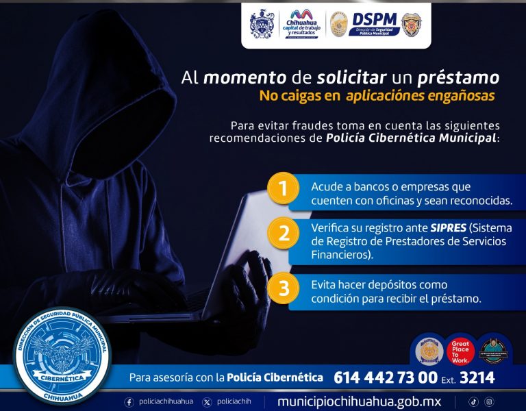 Alerta Policía Cibernética por aplicaciones fraudulentas que ofrecen préstamos en línea