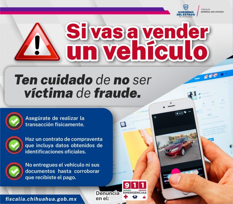 Alerta Fiscalía por fraudes en la compra de vehículos por redes sociales en Delicias