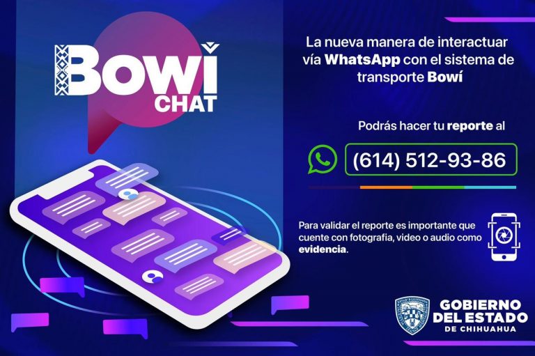 Habilitan BowíChat en WhatsApp para reporte de quejas y/o incidencias