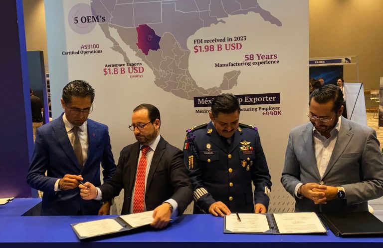 Firma Clúster Aeroespacial de Chihuahua convenio para FAMEX 2025