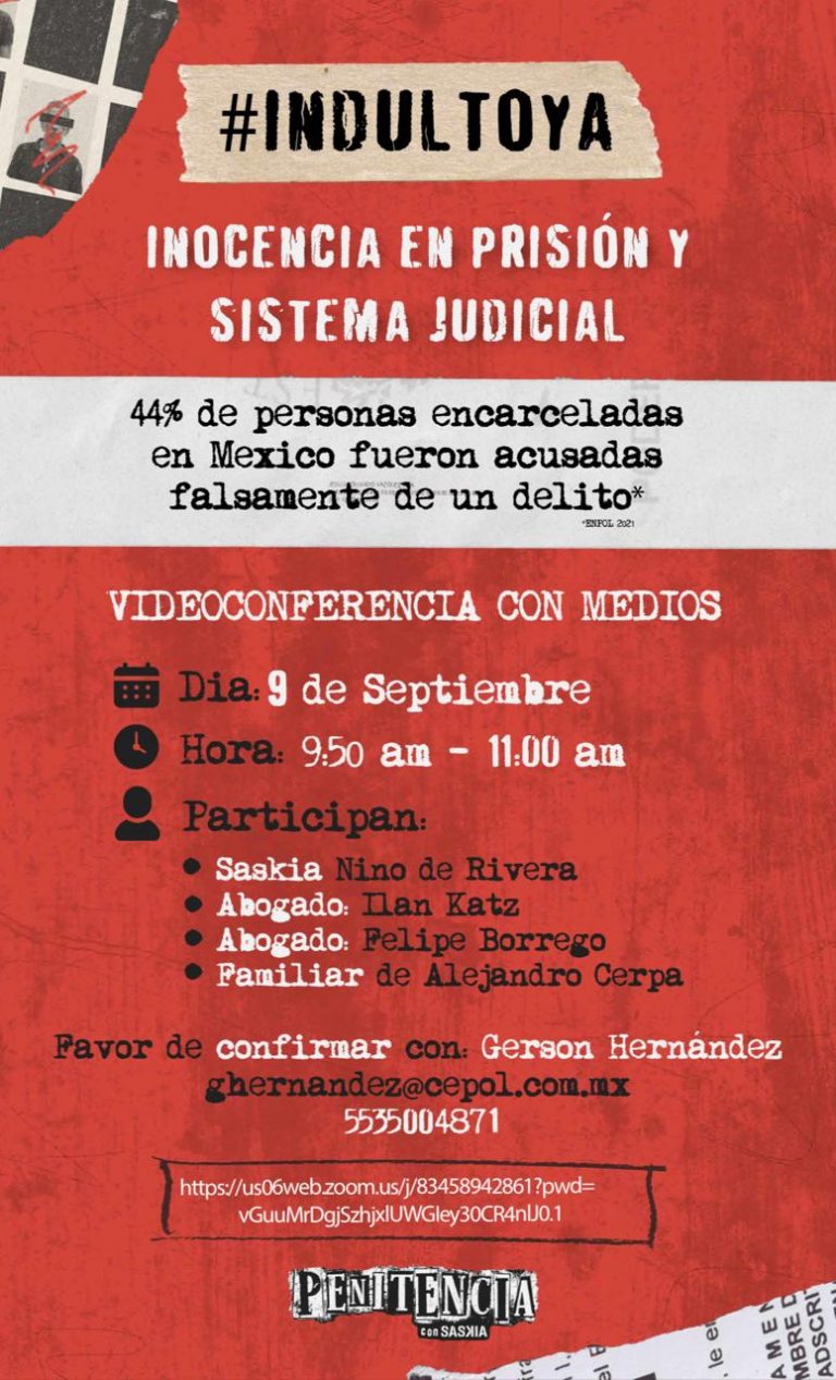 Invitan a conferencia para abordar tema del indulto
