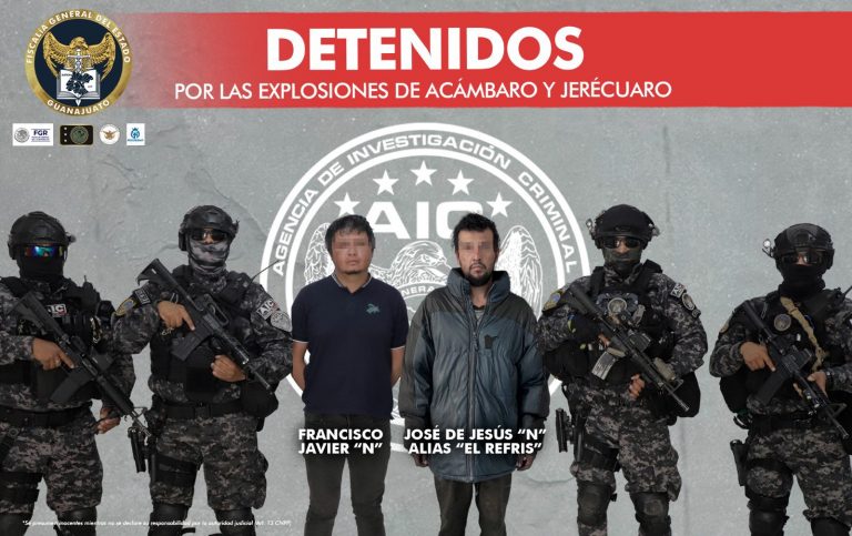 Detienen a partícipes en las explosiones de Acámbaro y Jerécuaro