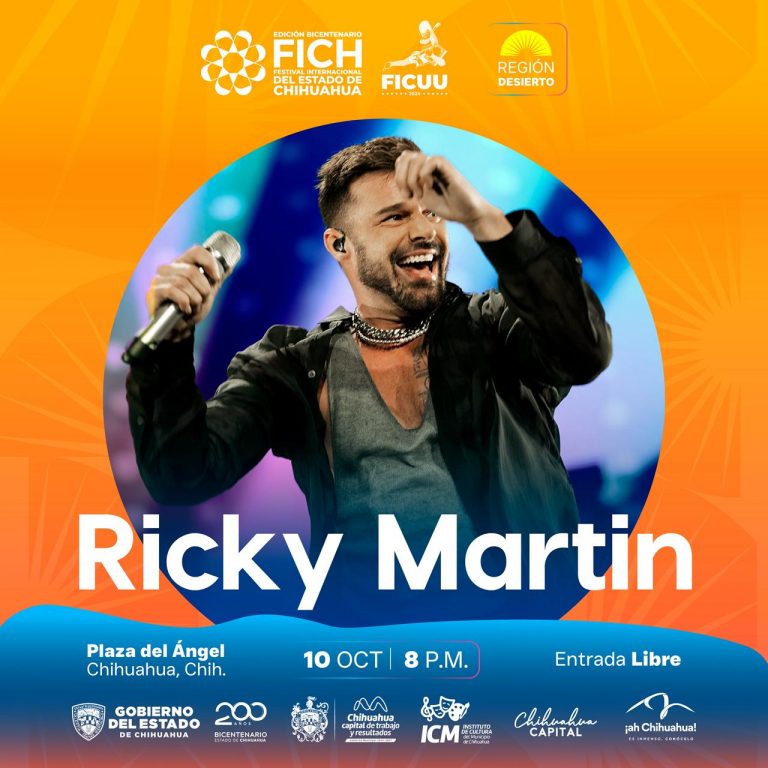 Confirma asistencia de Ricky Martin en la edición Bicentenario del Festival Internacional Chihuahua