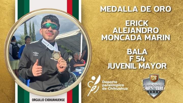 ¡El atleta cuauhtemense Erick Moncada ganó medalla de oro en lanzamiento de bala!
