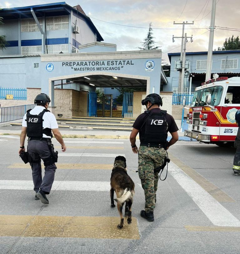 Tras operativo con K9 y Robot Táctico descarta DSPM presencia de aparato explosivo en preparatoria Maestros Mexicanos