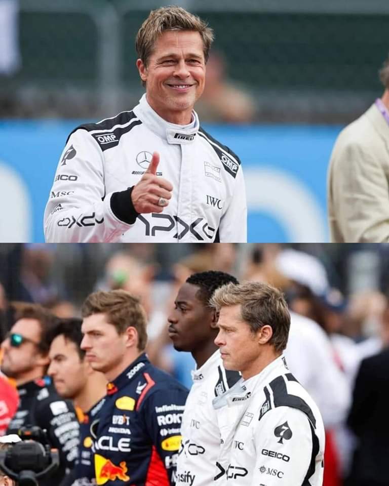 El actor Brad Pitt se suma al espectáculo del Gran Premio de México