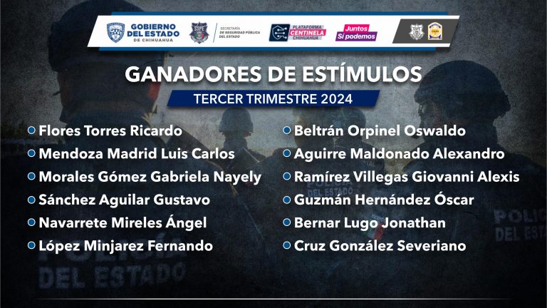 Anuncia SSPE a policías ganadores de estímulos por actos heroicos