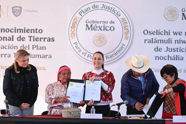 La presidenta de México Claudia Sheinbaum y la gobernadora de Chihuahua Maru Campos suman esfuerzos en favor de las comunidades rarámuri