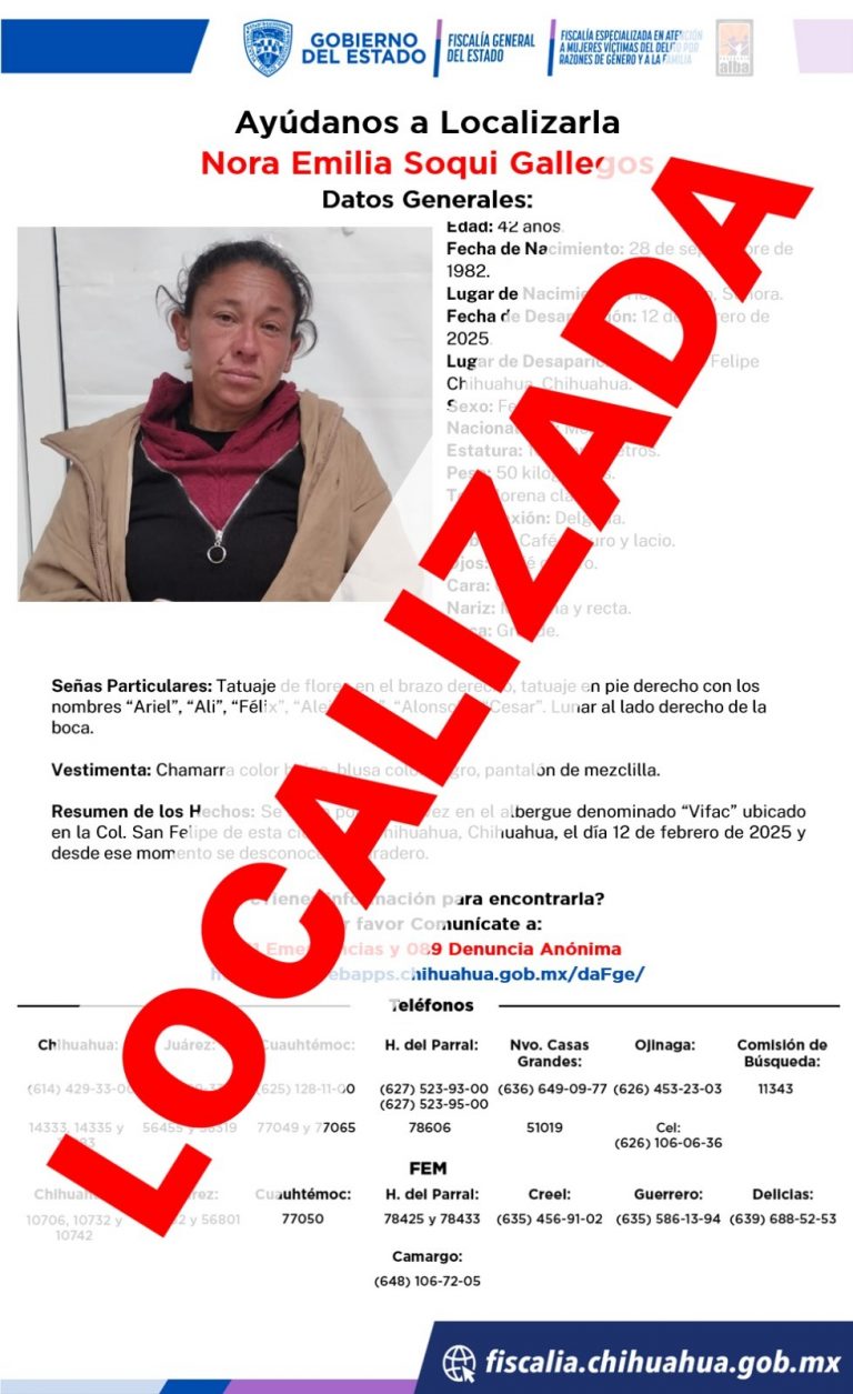 Reúnen a mujer reportada desaparecida con su familia en Sonora